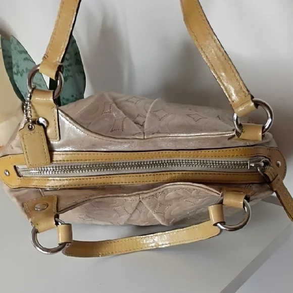 Coach Shimmering Beige Shoulder Bag Y2K 90s Hobo Mia - Picture 8 of 13